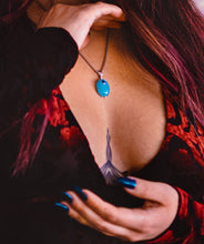 Load image into Gallery viewer, Chalcedony Southern Ring Nebula stainless steel necklace