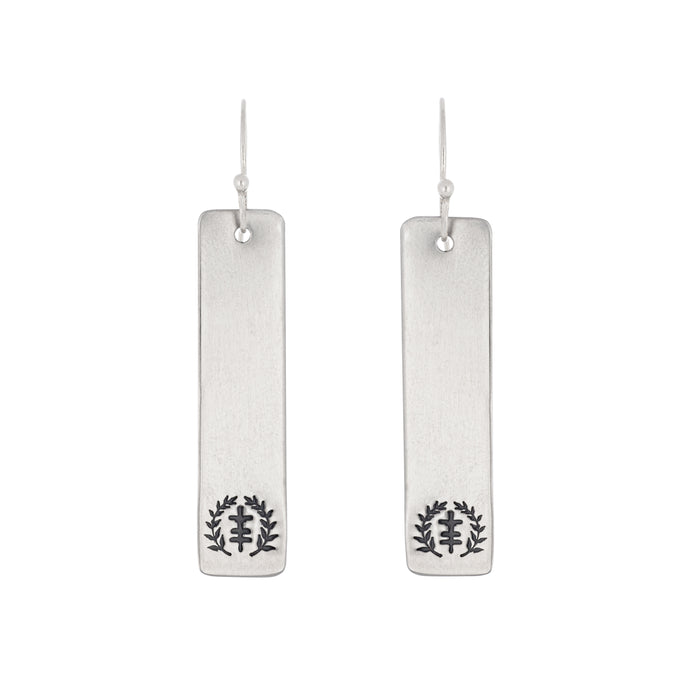 Power of Peace Logo Stainless Steel Tag Earrings