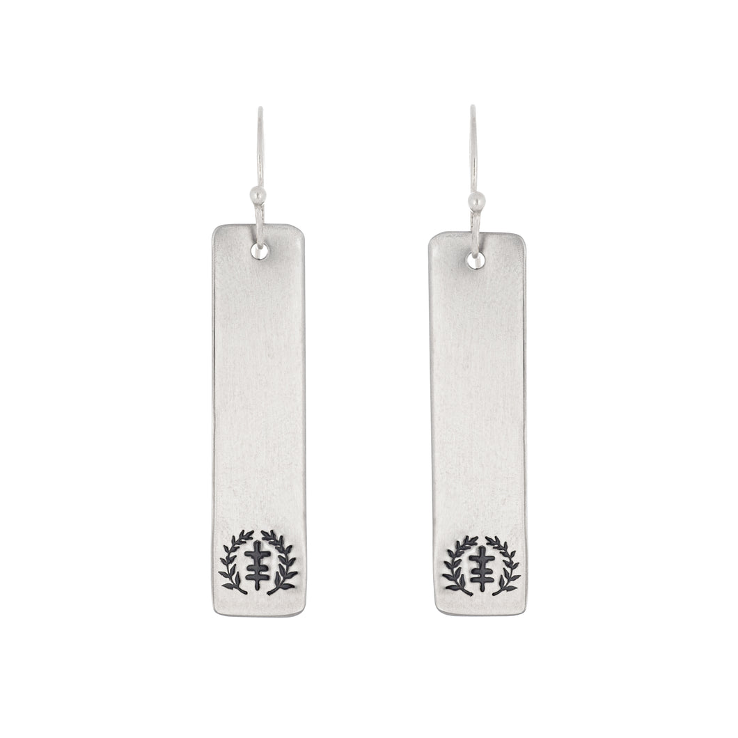 Power of Peace Logo Stainless Steel Tag Earrings