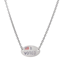 Load image into Gallery viewer, I VOTED Sticker Stainless Steel Necklace by Social Justice Jewelry