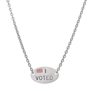I VOTED Sticker Stainless Steel Necklace by Social Justice Jewelry